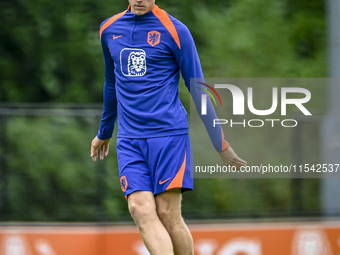 Netherlands player Jan Paul van Hecke participates in the training and press conference for the Netherlands Nations League season 2024-2025...