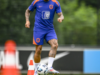 Netherlands player Justin Kluivert participates in the training and press conference for the Netherlands Nations League season 2024-2025 at...