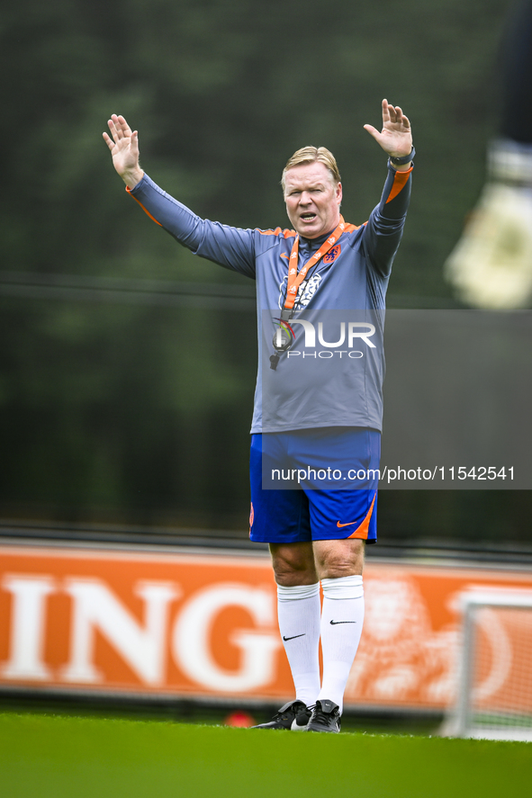 Netherlands trainer coach Ronald Koeman during the match training and press conference for the Netherlands Nations League season 2024-2025 a...