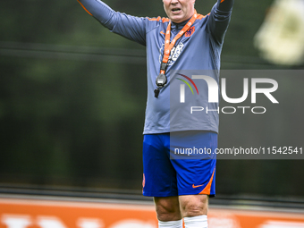 Netherlands trainer coach Ronald Koeman during the match training and press conference for the Netherlands Nations League season 2024-2025 a...