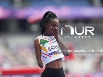 Tinotenda Nicole Bango of Zimbabwe in action in Women's 100m - T47 Round 1 during the Paris 2024 Paralympic Games at Stade de France on Sept...