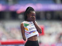 Tinotenda Nicole Bango of Zimbabwe in action in Women's 100m - T47 Round 1 during the Paris 2024 Paralympic Games at Stade de France on Sept...