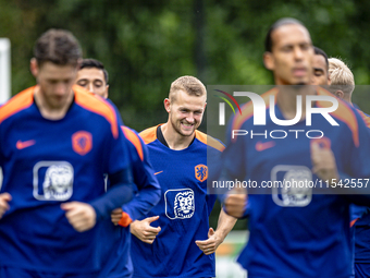 Netherlands player Matthijs de Ligt participates in the training and press conference for the Netherlands Nations League season 2024-2025 at...