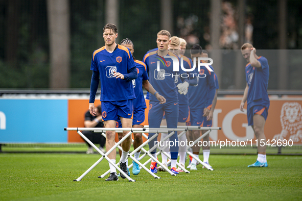 Netherlands player Wout Weghorst participates in the training and press conference for the Netherlands Nations League season 2024-2025 at th...