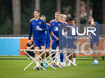 Netherlands player Wout Weghorst participates in the training and press conference for the Netherlands Nations League season 2024-2025 at th...