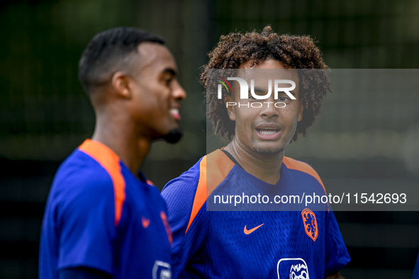 Netherlands player Joshua Zirkzee participates in the training and press conference for the Netherlands Nations League season 2024-2025 at t...