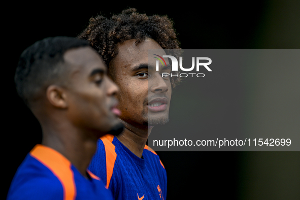 Netherlands player Joshua Zirkzee participates in the training and press conference for the Netherlands Nations League season 2024-2025 at t...