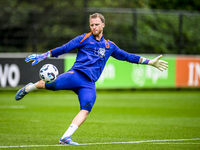 Netherlands goalkeeper Mark Flekken participates in the training and press conference for the Netherlands Nations League season 2024-2025 at...