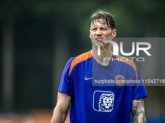 Netherlands player Wout Weghorst participates in the training and press conference for the Netherlands Nations League season 2024-2025 at th...