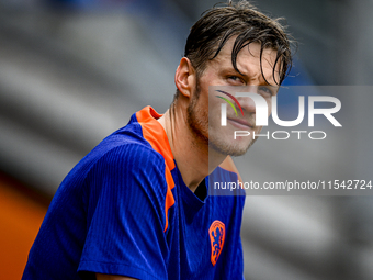 Netherlands player Wout Weghorst participates in the training and press conference for the Netherlands Nations League season 2024-2025 at th...