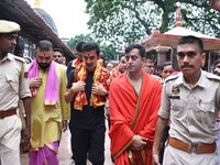 Indian cricket team head coach and former opener Gautam Gambhir offers prayers at Kamakhya Temple in Guwahati, India, on September 3, 2024....