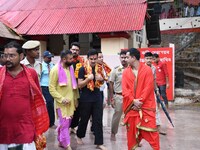 Indian cricket team head coach and former opener Gautam Gambhir offers prayers at Kamakhya Temple in Guwahati, India, on September 3, 2024....