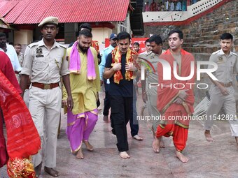 Indian cricket team head coach and former opener Gautam Gambhir offers prayers at Kamakhya Temple in Guwahati, India, on September 3, 2024....