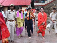 Indian cricket team head coach and former opener Gautam Gambhir offers prayers at Kamakhya Temple in Guwahati, India, on September 3, 2024....