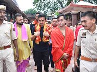 Indian cricket team head coach and former opener Gautam Gambhir offers prayers at Kamakhya Temple in Guwahati, India, on September 3, 2024....