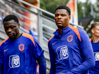 Netherlands player Brian Brobbey and Netherlands player Denzel Dumfries during the training and press conference for the Netherlands Nations...