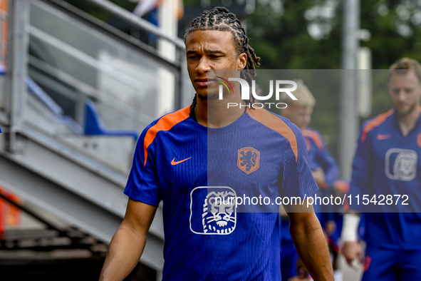 Netherlands player Nathan Ake participates in the training and press conference for the Netherlands Nations League season 2024-2025 at the K...