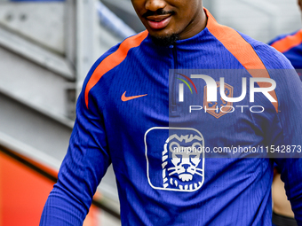 Netherlands player Jorrel Hato participates in the training and press conference for the Netherlands Nations League season 2024-2025 at the...