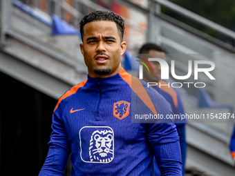 Netherlands player Justin Kluivert participates in the training and press conference for the Netherlands Nations League season 2024-2025 at...