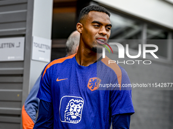 Netherlands player Ryan Gravenberch participates in the training and press conference for the Netherlands Nations League season 2024-2025 at...