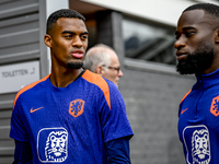 Netherlands players Ryan Gravenberch and Lutsharel Geertruida during the training and press conference for the Netherlands Nations League se...