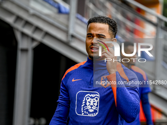 Netherlands player Justin Kluivert participates in the training and press conference for the Netherlands Nations League season 2024-2025 at...