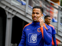 Netherlands player Justin Kluivert participates in the training and press conference for the Netherlands Nations League season 2024-2025 at...