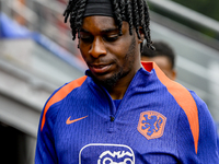 Netherlands player Jeremie Frimpong participates in the match training and press conference for the Netherlands Nations League season 2024-2...