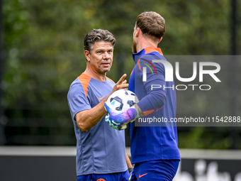 Netherlands goalkeeper trainer Patrick Lodewijks during the training and press conference for the Netherlands Nations League season 2024-202...