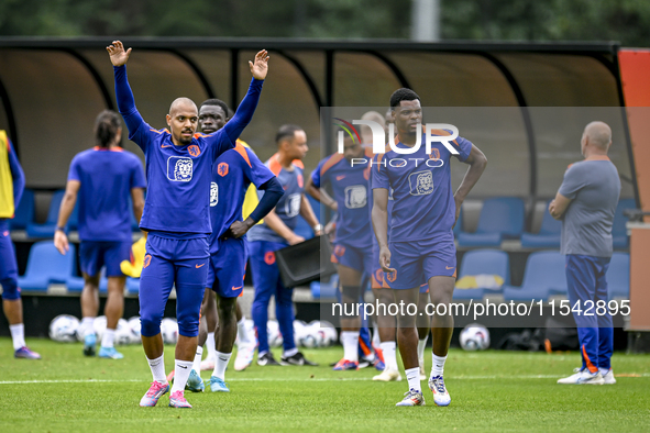 Netherlands player Donyell Malen and Netherlands player Denzel Dumfries during the training and press conference for the Netherlands Nations...