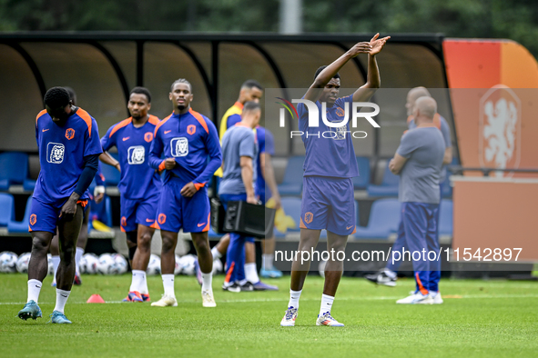 Netherlands player Denzel Dumfries participates in the training and press conference for the Netherlands Nations League season 2024-2025 at...