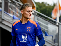 Netherlands goalkeeper Bart Verbruggen participates in the training and press conference for the Netherlands Nations League season 2024-2025...