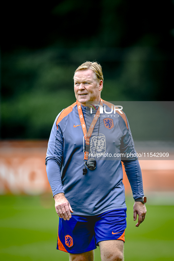 Netherlands trainer coach Ronald Koeman during the match training and press conference for the Netherlands Nations League season 2024-2025 a...