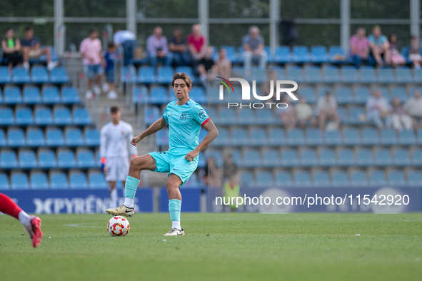 Gerard Martin of FC Futbol Club Barcelona Atletic is in action during the Primera RFEF 2024-2025 match between FC Andorra and FC Barcelona A...