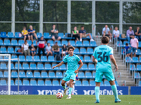 Alexis Olmedo of FC Futbol Club Barcelona Atletic is in action during the Primera RFEF 2024-2025 match between FC Andorra and FC Barcelona A...