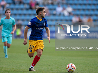 Marti Vila of FC Andorra plays during the Primera RFEF 2024-2025 match between FC Andorra and FC Barcelona Atletic at Estadi Nacional d'Ando...