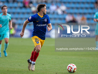 Marti Vila of FC Andorra plays during the Primera RFEF 2024-2025 match between FC Andorra and FC Barcelona Atletic at Estadi Nacional d'Ando...