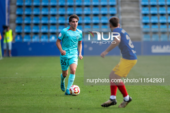 Pedro Rodriguez of FC Futbol Club Barcelona Atletic is in action during the Primera RFEF 2024-2025 match between FC Andorra and FC Barcelona...