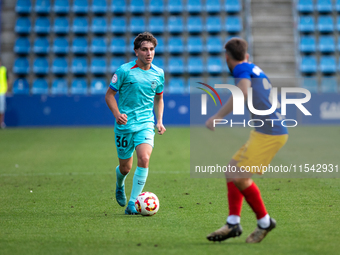 Pedro Rodriguez of FC Futbol Club Barcelona Atletic is in action during the Primera RFEF 2024-2025 match between FC Andorra and FC Barcelona...