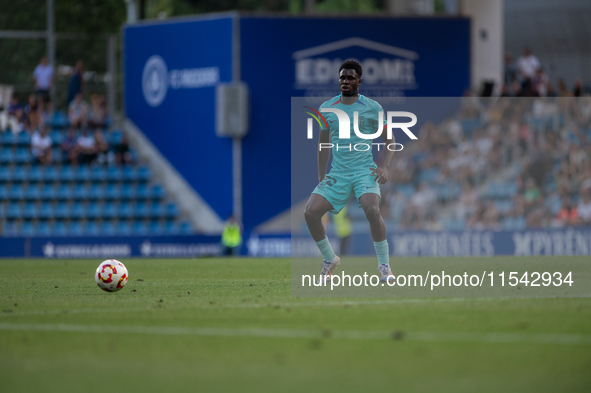 Landry Farre of FC Futbol Club Barcelona Atletic is in action during the Primera RFEF 2024-2025 match between FC Andorra and FC Barcelona At...