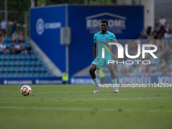 Landry Farre of FC Futbol Club Barcelona Atletic is in action during the Primera RFEF 2024-2025 match between FC Andorra and FC Barcelona At...