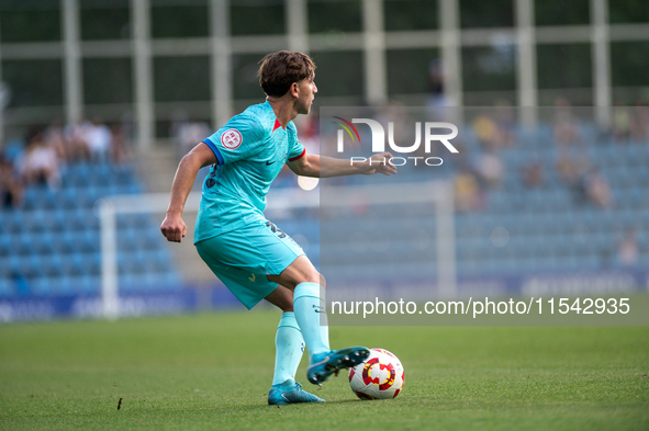 Gerard Martin of FC Futbol Club Barcelona Atletic is in action during the Primera RFEF 2024-2025 match between FC Andorra and FC Barcelona A...