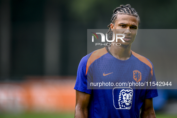 Netherlands player Nathan Ake participates in the training and press conference for the Netherlands Nations League season 2024-2025 at the K...