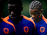 Netherlands player Jorrel Hato participates in the training and press conference for the Netherlands Nations League season 2024-2025 at the...