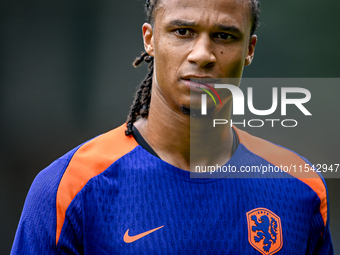 Netherlands player Nathan Ake participates in the training and press conference for the Netherlands Nations League season 2024-2025 at the K...