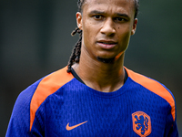 Netherlands player Nathan Ake participates in the training and press conference for the Netherlands Nations League season 2024-2025 at the K...