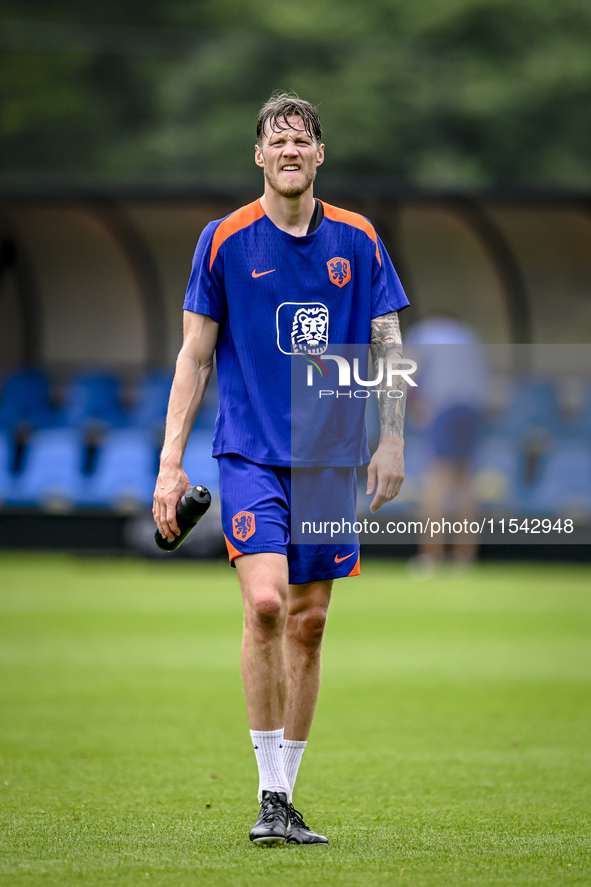 Netherlands player Wout Weghorst participates in the training and press conference for the Netherlands Nations League season 2024-2025 at th...