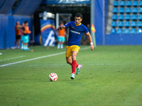 Clemente is in action during the Primera RFEF 2024-2025 match between FC Andorra and FC Barcelona Atletic at Estadi Nacional d'Andorra in An...