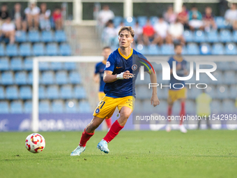 Josep Cerda of FC Andorra is in action during the Primera RFEF 2024-2025 match between FC Andorra and FC Barcelona Atletic at Estadi Naciona...