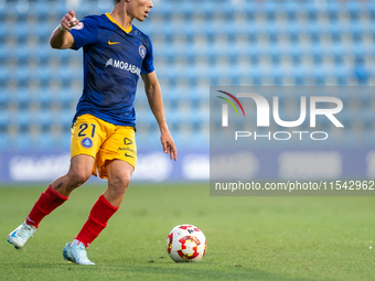 Josep Cerda of FC Andorra is in action during the Primera RFEF 2024-2025 match between FC Andorra and FC Barcelona Atletic at Estadi Naciona...